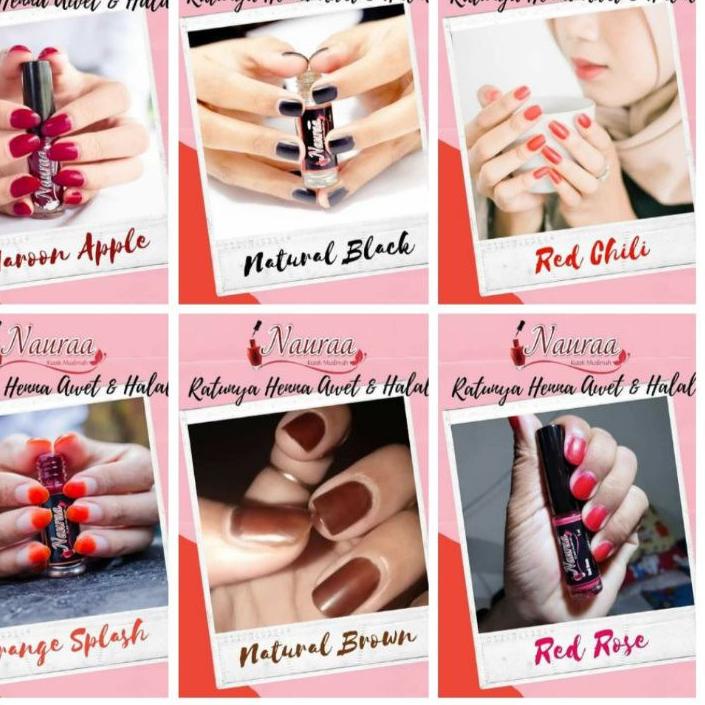 New TREND NAURAA CERIA 5ml HENNA Nail Polish MUSLIMAH HENA NAURA Nail