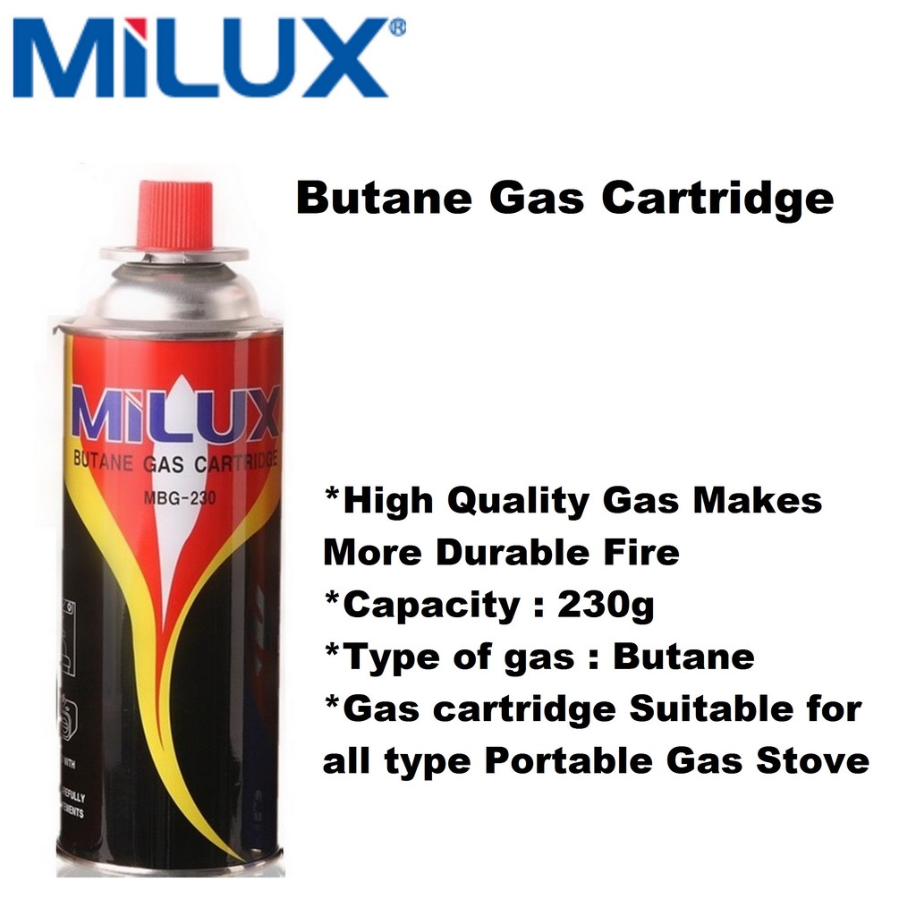 Milux Butane Gas Cartridge For Portable Gas Stoves 1/2/4 Bottles (MBG