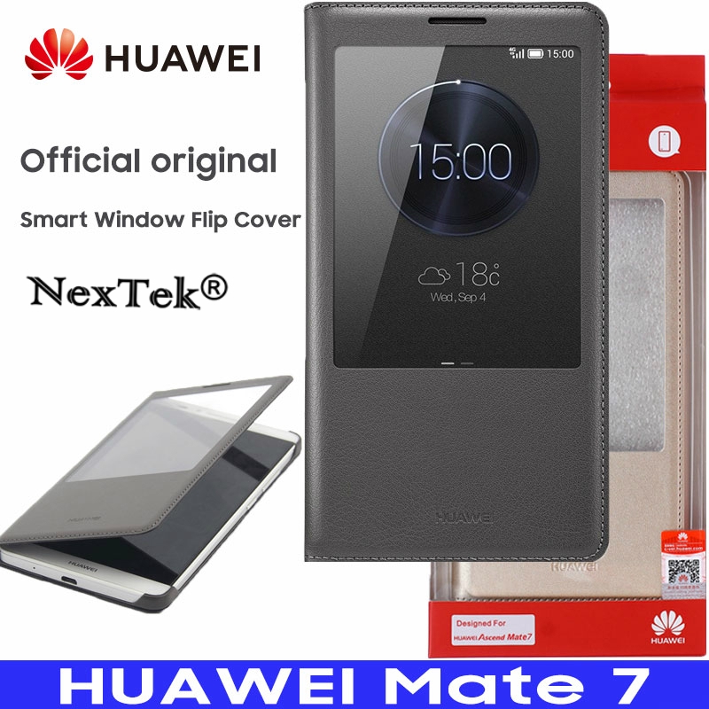 Original Huawei Mate 7 Case Smart View Window Flip Leather Cover Funda Phone Case Huawei Ascend Mate7 Protective Cover Shopee Malaysia