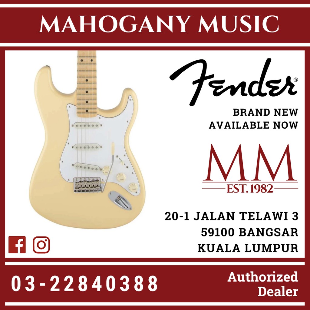 Fender Artist Yngwie Malmsteen Stratocaster Guitar Scalloped Maple Neck Vintage White Shopee Malaysia