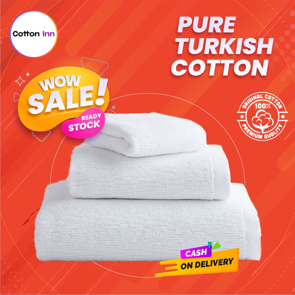 Platinum Quality Pure Turkish Cotton Terry White Bath Towel