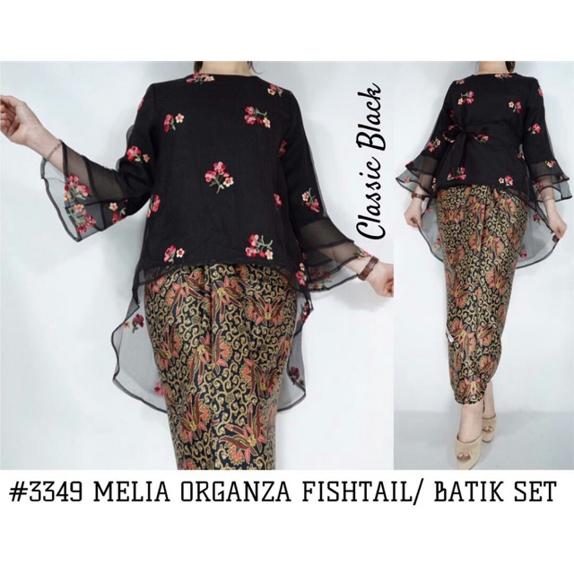 MELIA ORGANZA  FISHTAIL BATIK  PARIO SET Shopee Malaysia