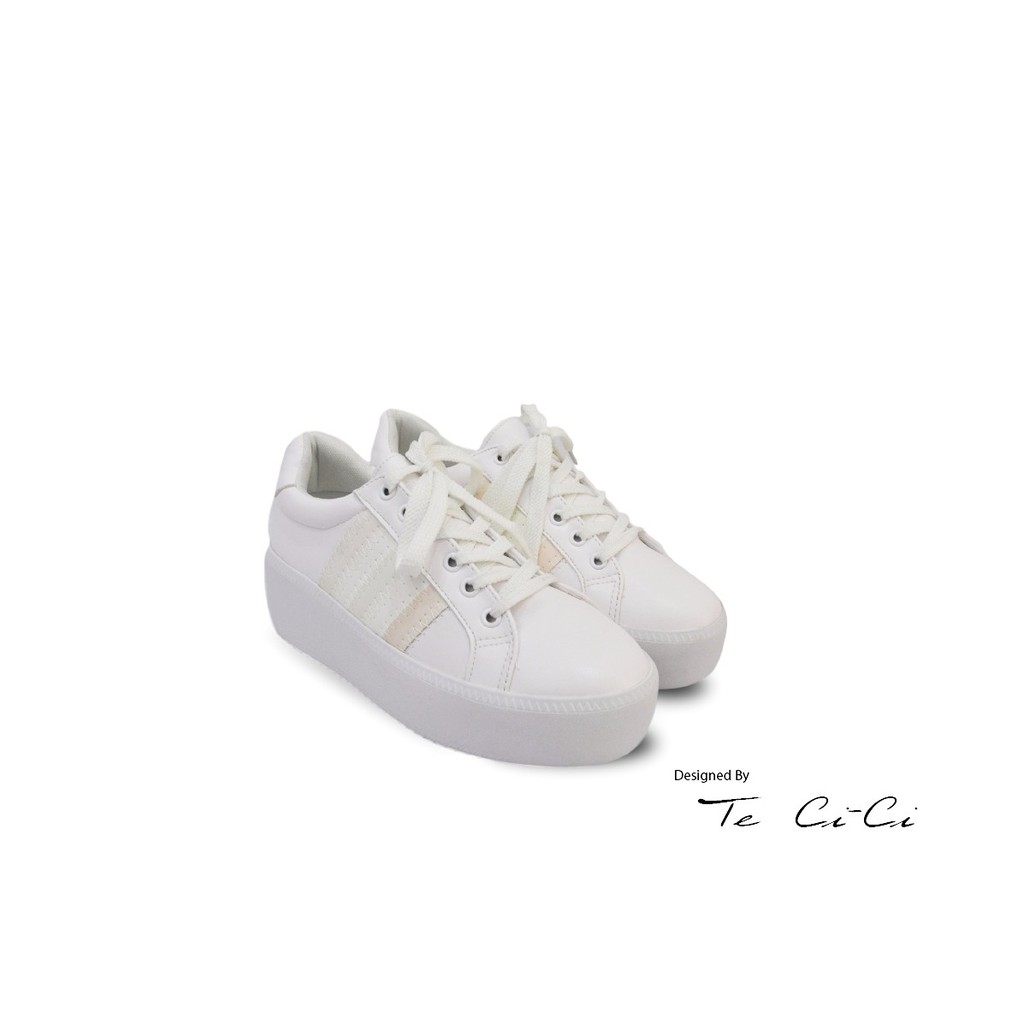 plain white platform sneakers