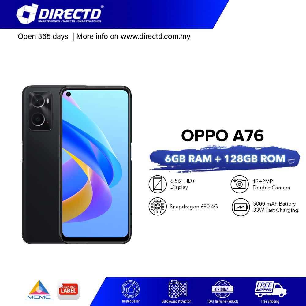 OPPO A76 [6GB RAM | 128GB ROM |SNAPDRAGON 680] LATEST MODEL | Shopee ...