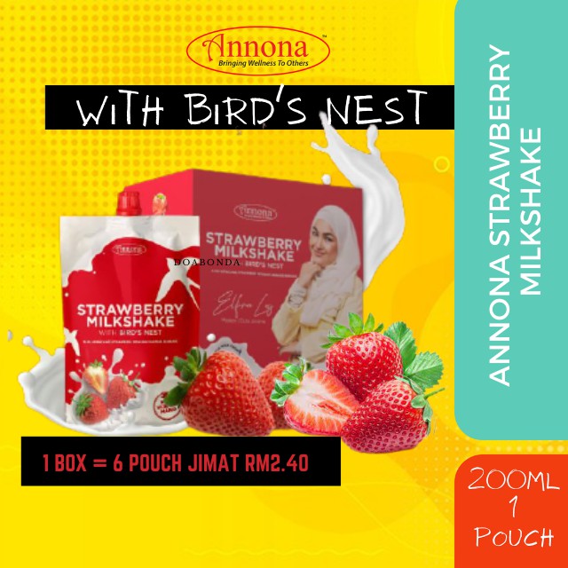 Bird's Nest Annona Strawberry Milkshake With Bird's Nest Susu Stawberry