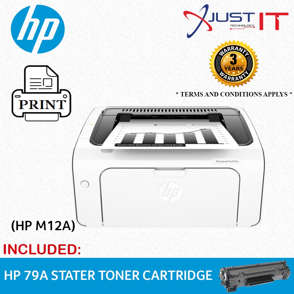 Hp Laserjet Pro M12a Printer Shopee Malaysia