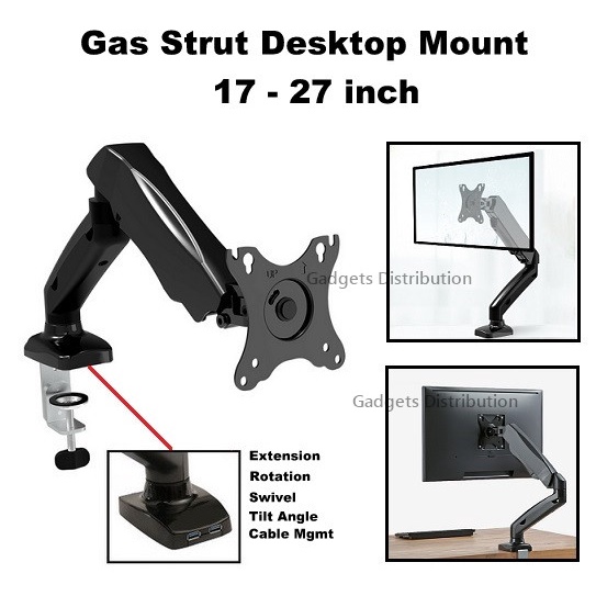 SHPMS01 9kg 15kg 17 to 40 Inch Gas Strut TV Monitor Arm Desk Stand