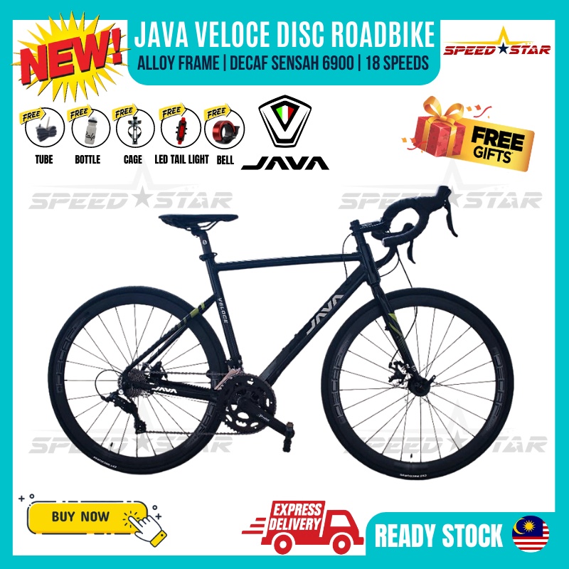 Java Veloce 700C Disc Brake Road Bike 18 Speed Bicycle Basikal Java ...