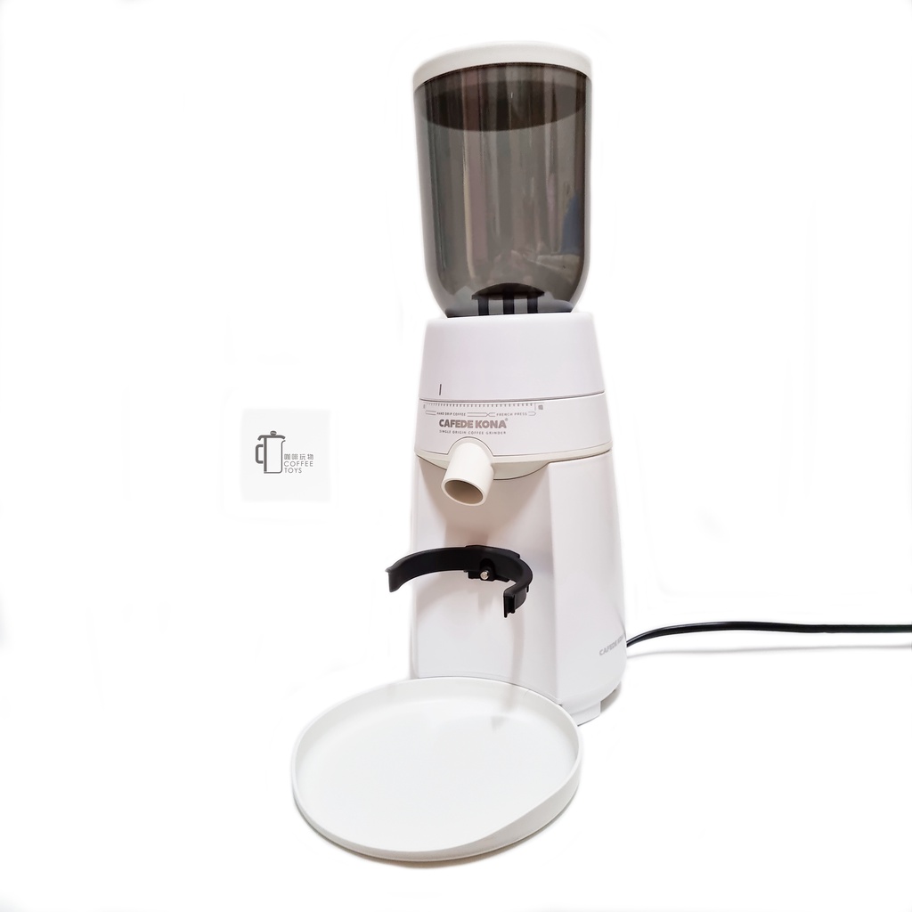 Cafede Kona Electric Coffee Grinder Conical Burr White