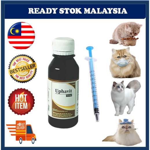 🔥HOT SALES🔥 Vitamin untuk selera makan ,bulu dan tambah susu kucing -  UPHAVIT 120ML