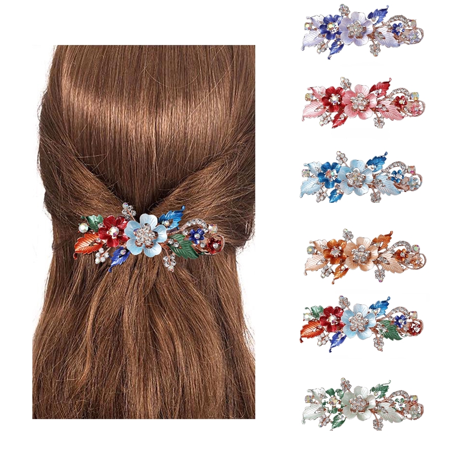 Ladies INS Fashion Resin Floral Pearl Hair Clips / Korean Elegant BB