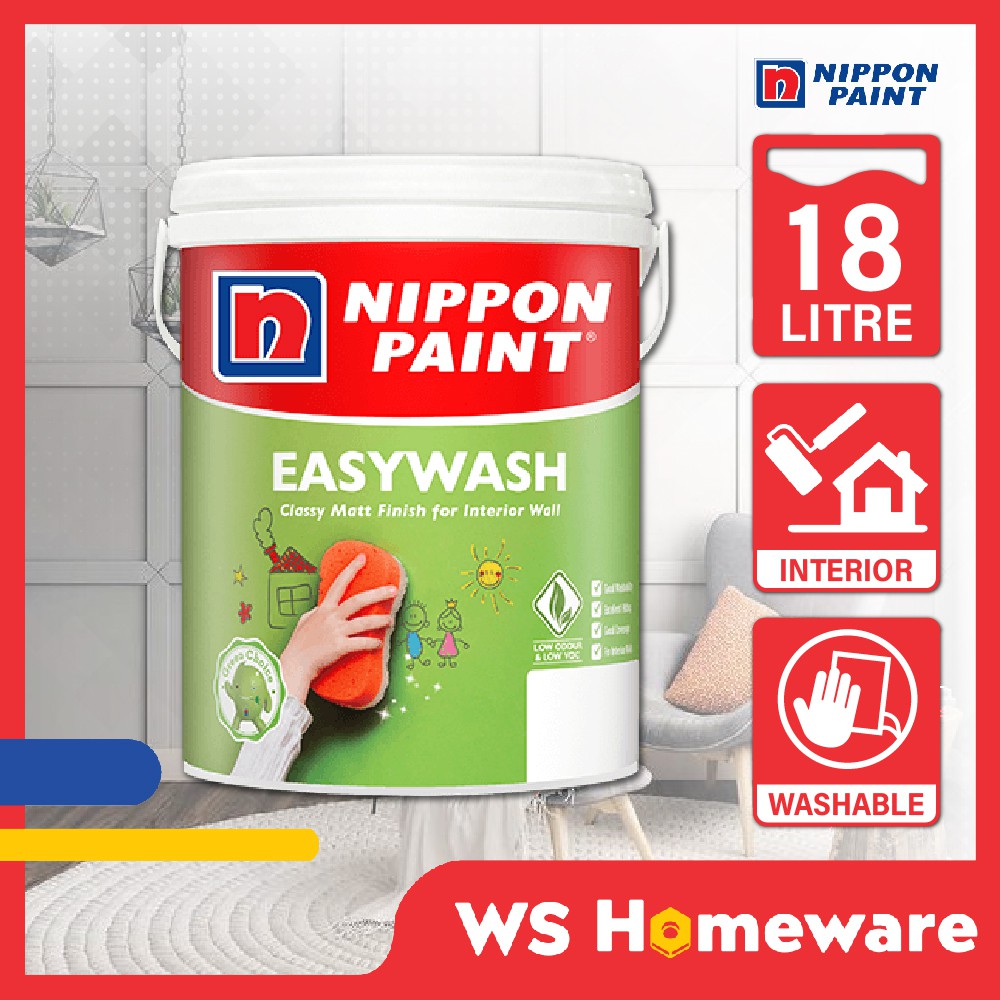 WS 18L nippon paint easywash / nippon paint interior / wall paint ...