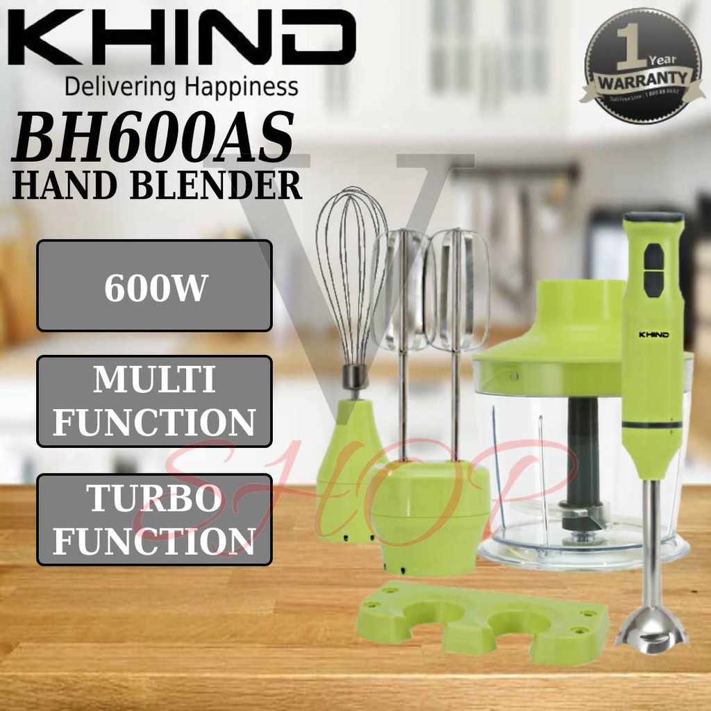 KHIND 4 IN 1 HAND BLENDER WITH CHOPPER /BLENDER/WHISK BH600AS // 3 IN 1