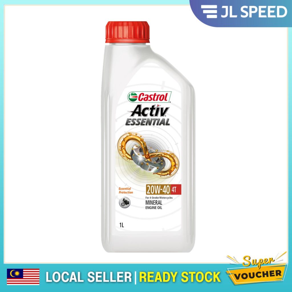4T CASTROL GO 20W40 / ACTIV ACTIVE ESSENTIAL SAE40 ENGINE OIL 1LITER MOTORCYCLE Shopee Malaysia