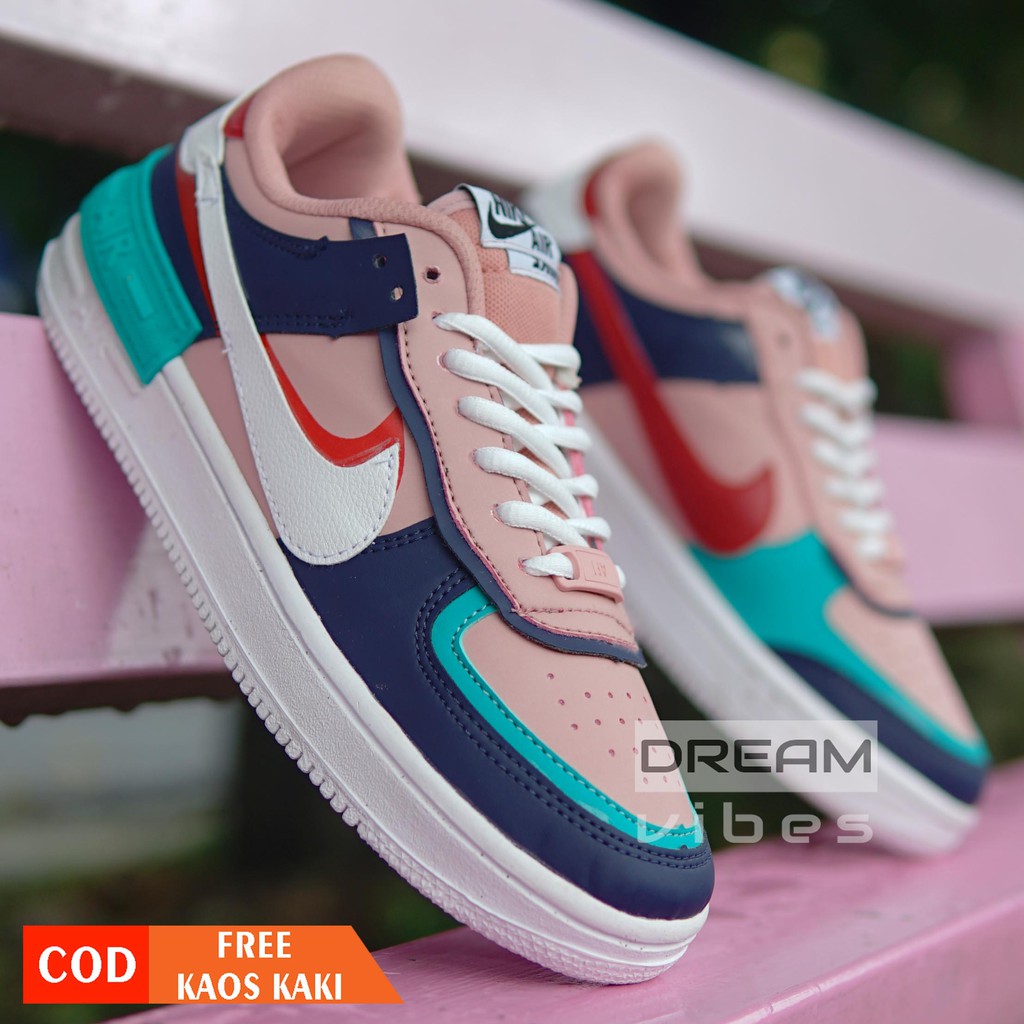 Nike Air Force 1 One Shadow Mystic Navy Premium Shoes Made In Vietnam 36 40 Shopee Malaysia