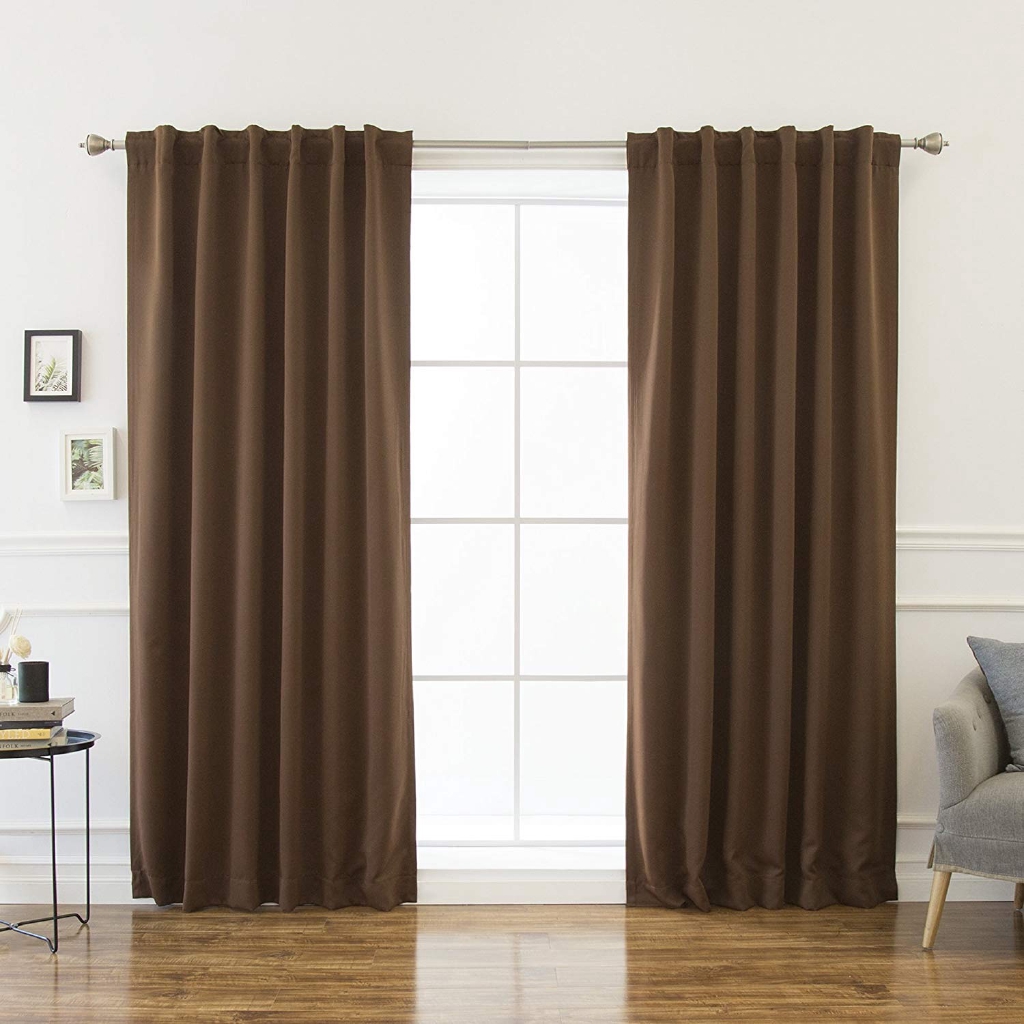 Rod Pocket Back Tab Blackout Curtains For Bedroom LivingRoom Thermal Insulated Room Darkening Brown Curtains Shopee Malaysia