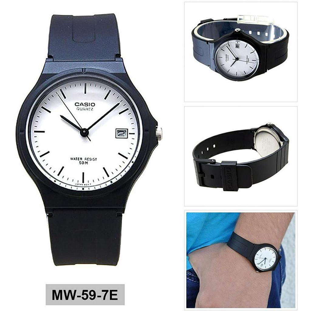 Pria Casio Mw 59 Series Analog Resin Band Original Mw59 7b 1b 7e 1e Men Women Watches Shopee Malaysia