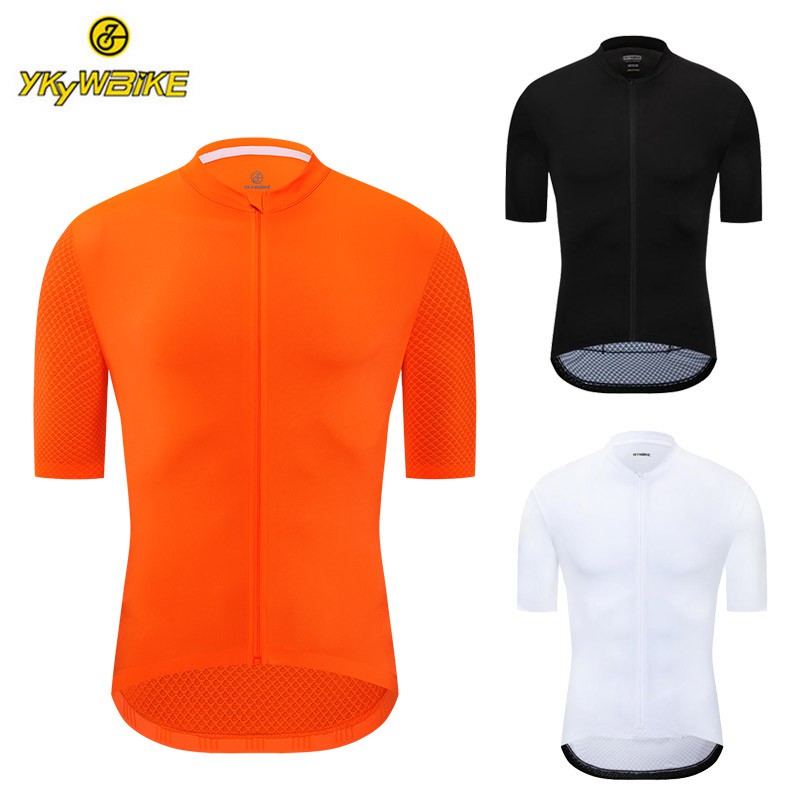fluorescent orange cycling jersey