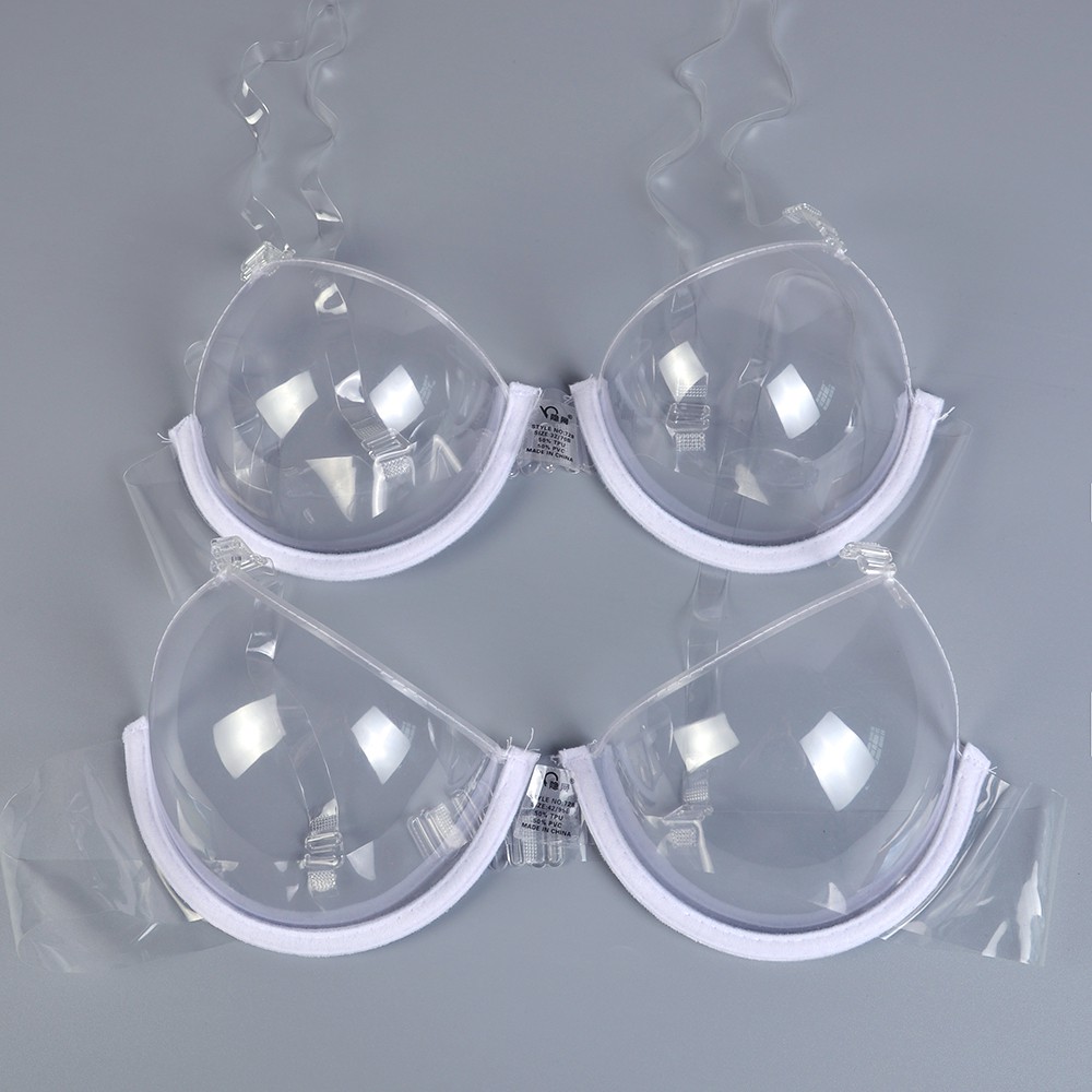 3/4 Cup Transparent Clear Push Up Bra Strap Invisible Bras Women
