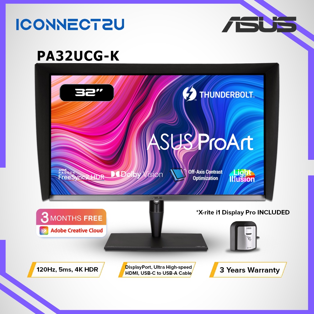 Asus ProArt Display 32" PA32UCG-K 4K HDR IPS 120Hz VRR FreeSync2 HDR ...