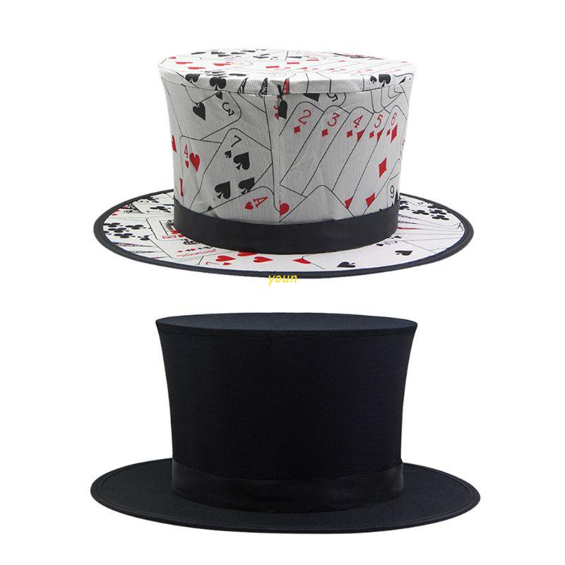 youn Magician’s Black Folding Top Hat Collapsible Spring Magic Tricks ...