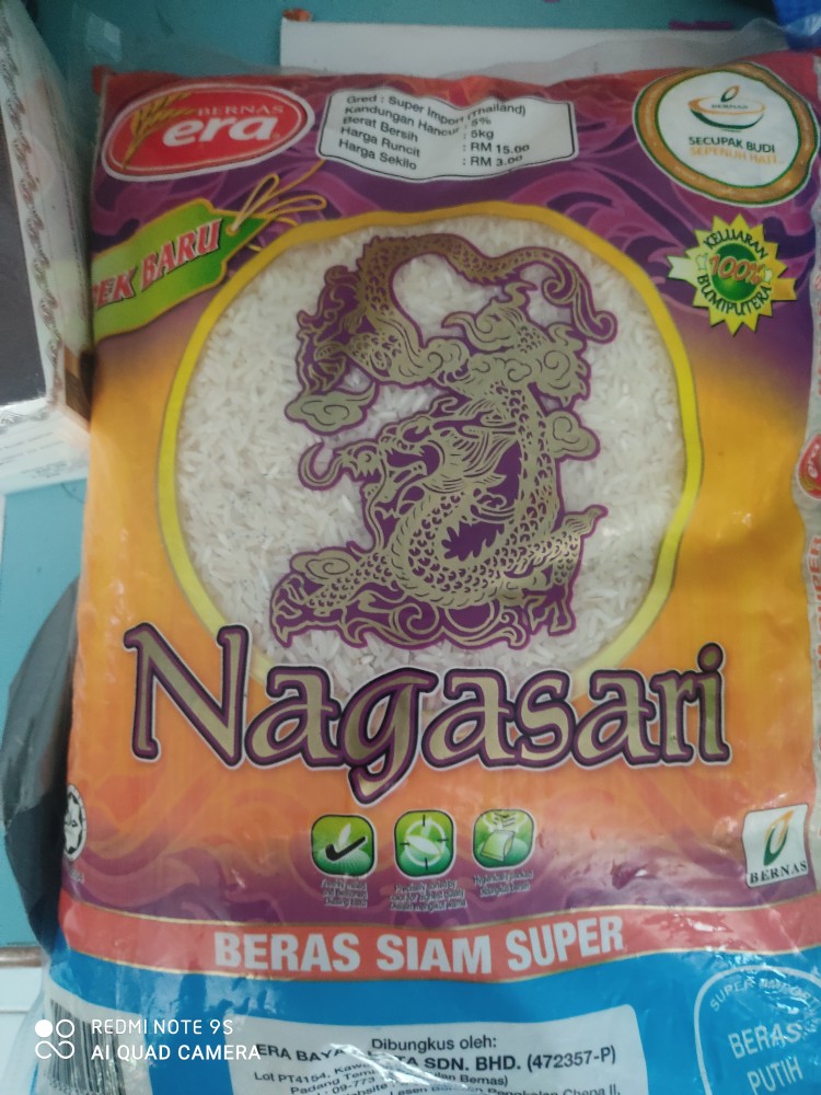 Beras Era Nagasari Super Siam Beras Putih 5kg Malaysia