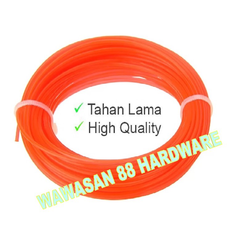 10m Nylon Grass Cutting Trimmer Square Cut Line Tali Mesin Potong Rumput Tali Pemotong Rumput Grass Cutter Trimmer Line