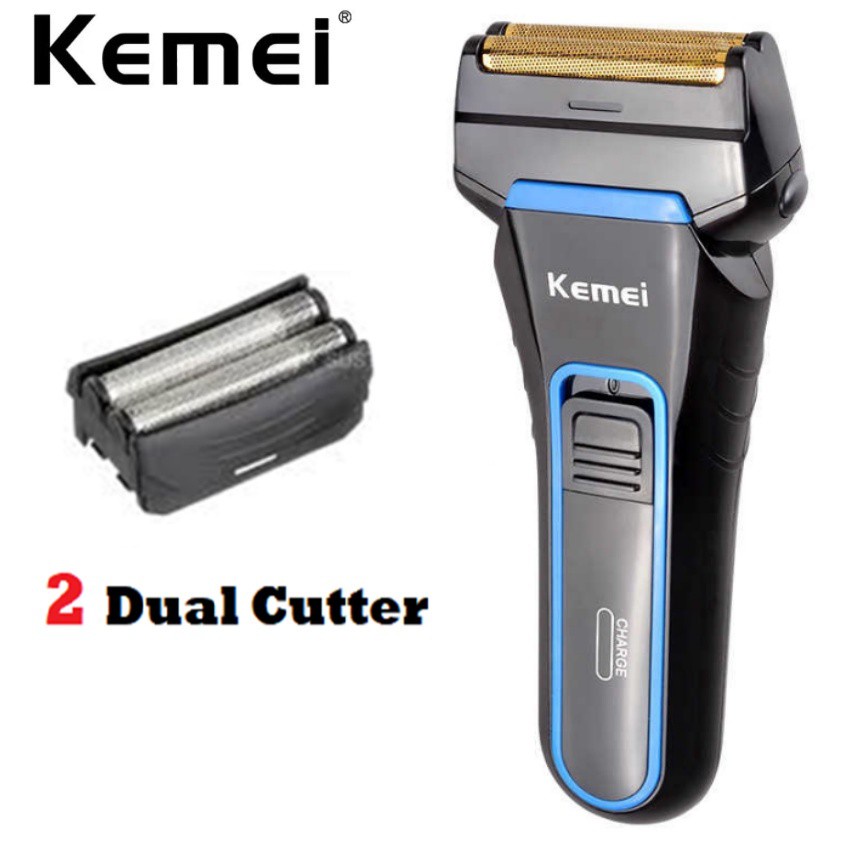 【MalaysiaPlug】Kemei Rechargeable Electric Hair Trimmer Clipper Shaver Ceramic Titanium Blade Beard Razor Kit