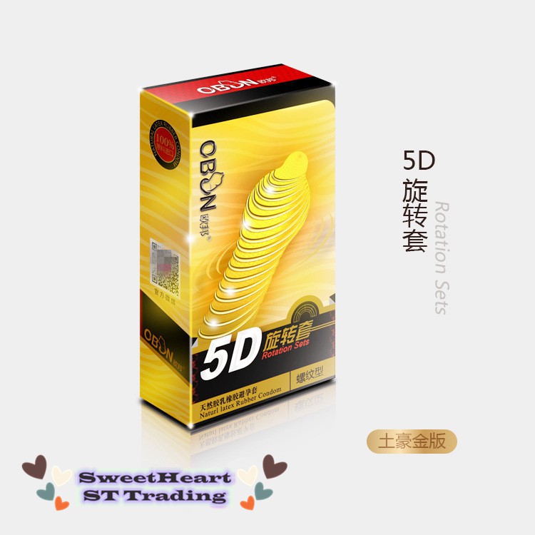 Obon 5d Rotating Golden Condom Warna Emas Kondom Shopee Malaysia