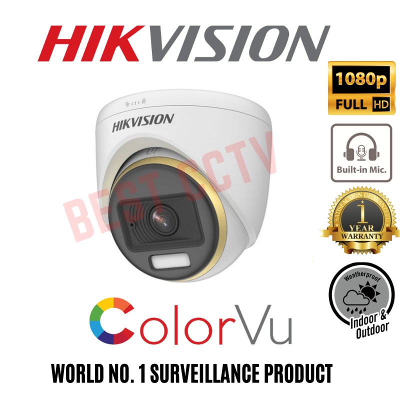 HIKVISION COLORVU Full Time Colour Audio DS2CE70DF3TPFS Analog 2MP