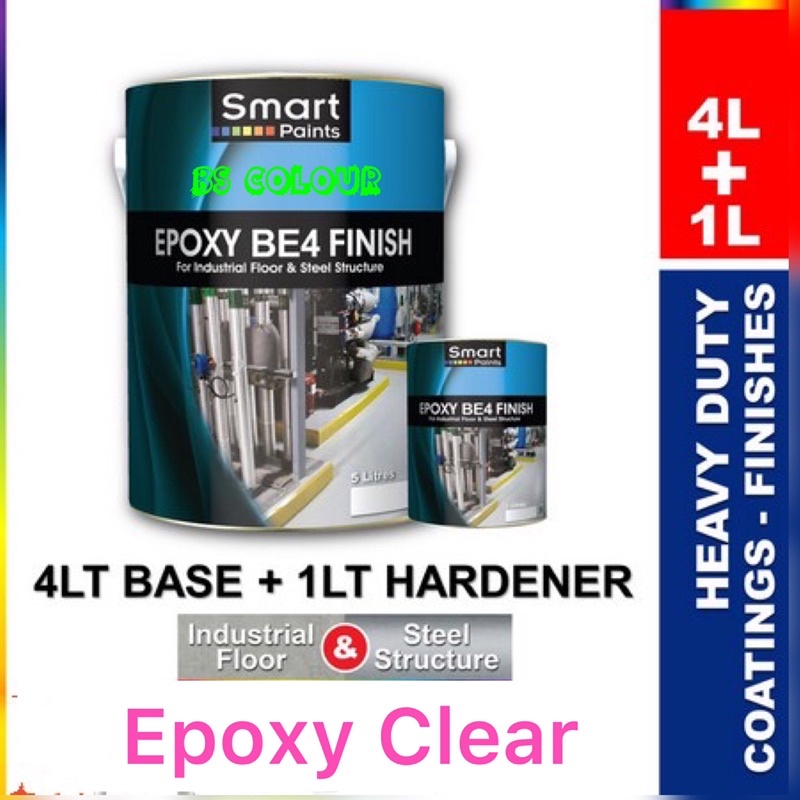 4L + 1L Smart Paint Clear Epoxy BE4 Epoxy Clear Finish Floor Paint