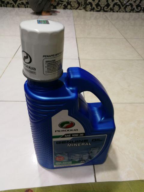 (With Perodua Oil Filter) PERODUA 10W30 Engine Oil (3L 