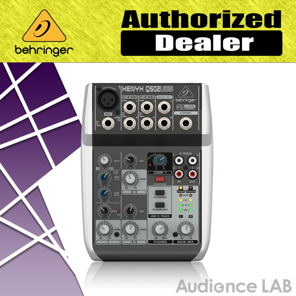 Behringer Q502USB Premium 5Input 2Bus Mixer with XENYX Mic Preamp