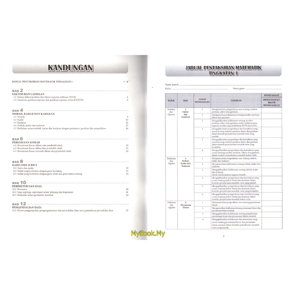 Persamaan linear tingkatan 1