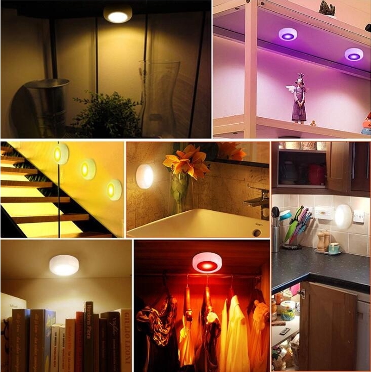 Wireless Color Changing Led Light 6 Pack With 2 Remote Controls