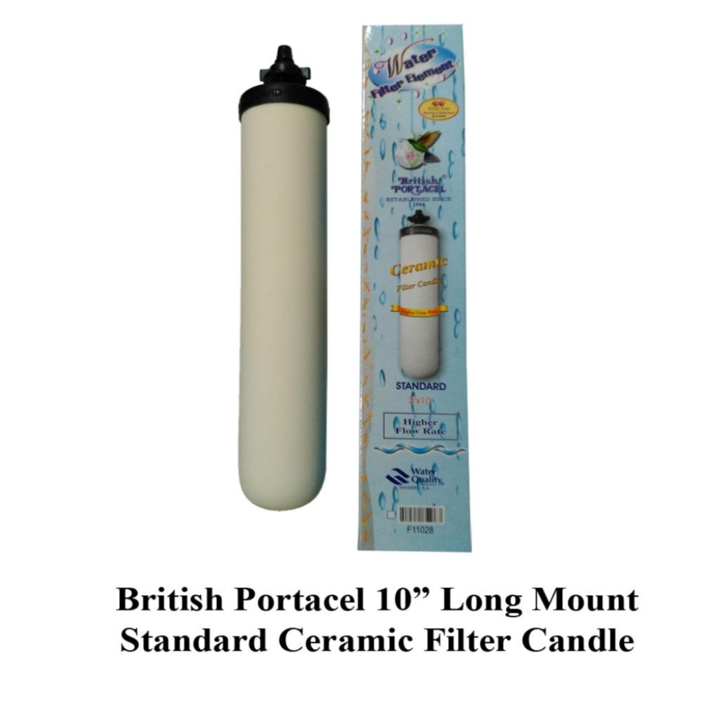 British Portacel 10" Long Mount Standard Ceramic Filter Candle, Ceramic