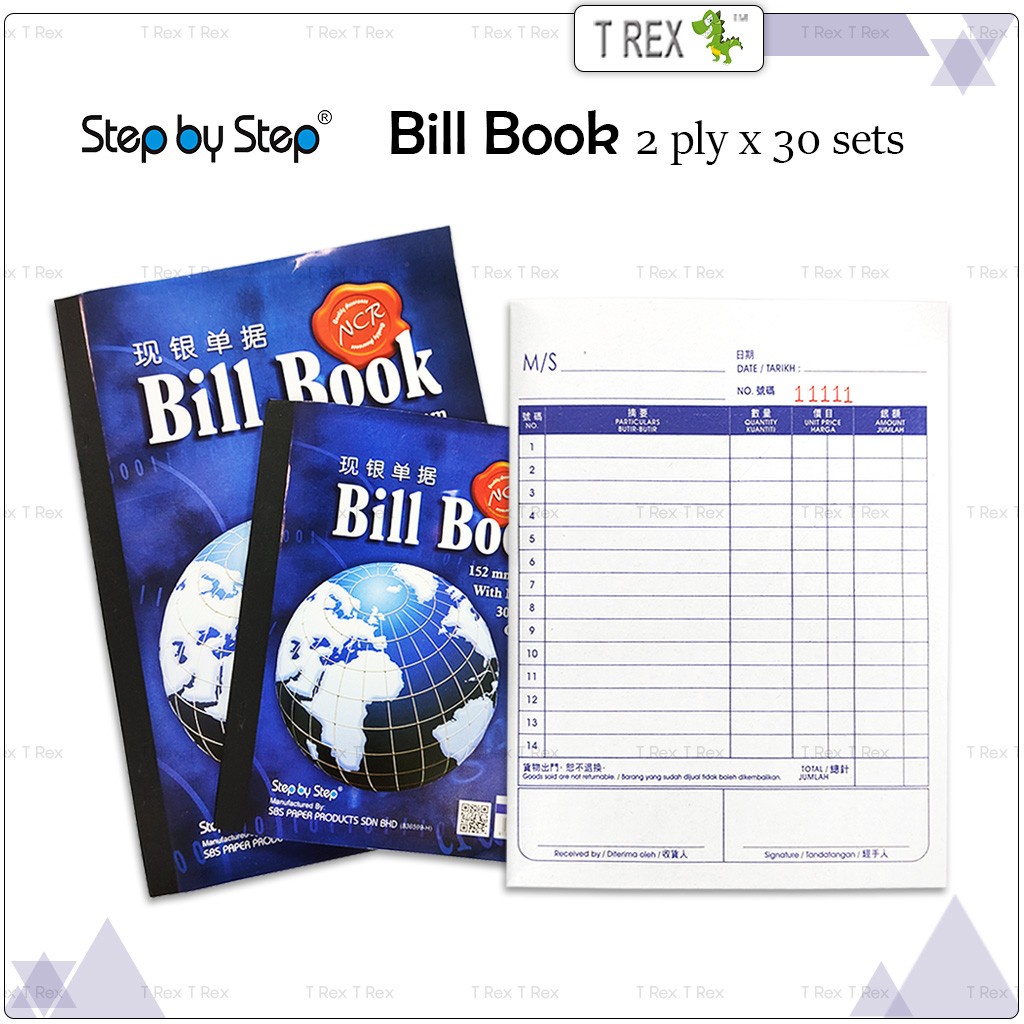 Step by Step Carbonless NCR Bill Book with Numbering / SBS Receipt Book