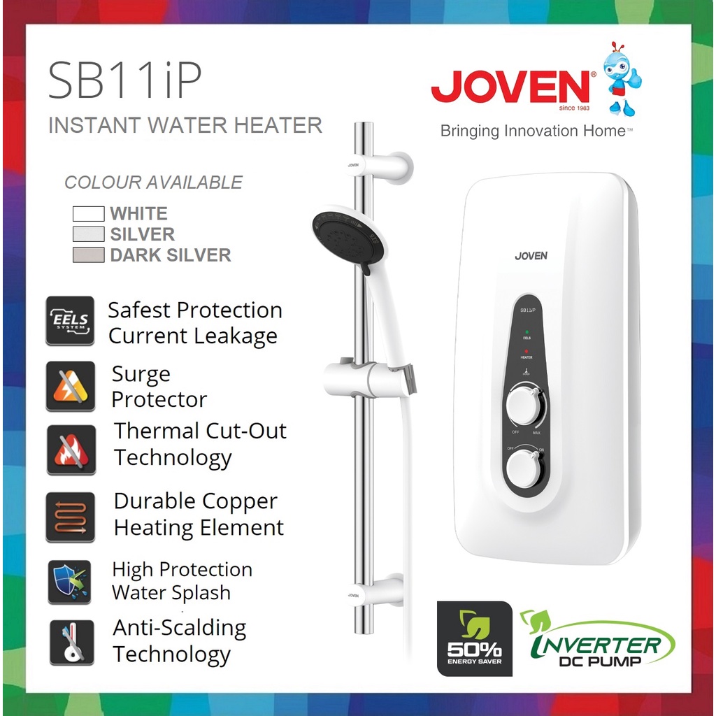 JOVEN SB11iP Water Heater With DC Booster PUMP / Shower Heater  / Pemanas Air Mandi