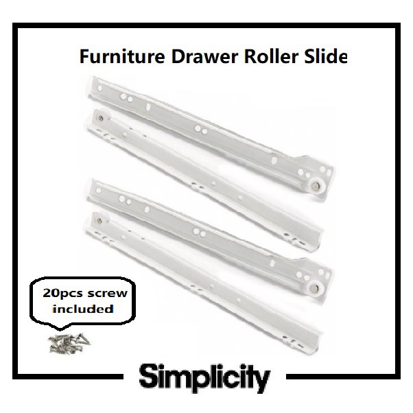 Furniture Drawer Roller Slide Rail Laci 10 To 20 Shopee Malaysia