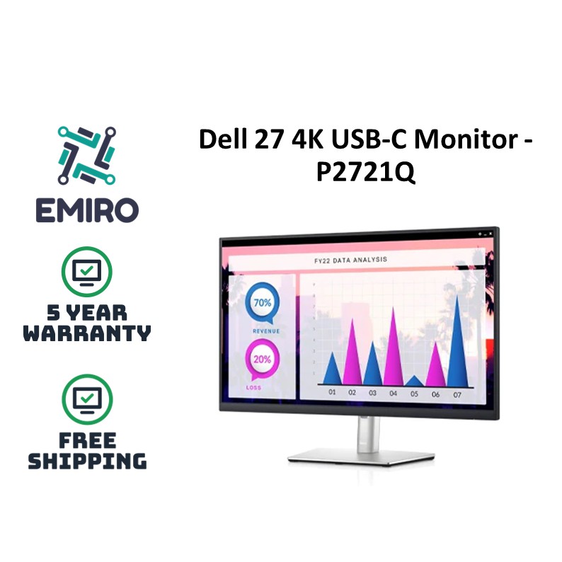 NEW Dell 27-Inch 4K USB-C Monitor: P2721Q 5YRS WARRANTY & FREE SHIPPING |  Shopee Malaysia