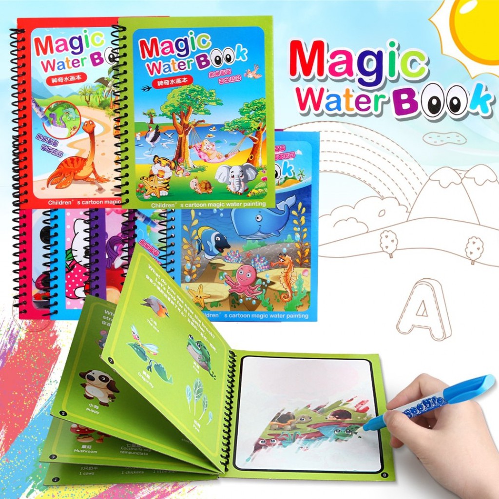 magic water drawing colouring book kids toddler coloring book doddle ...