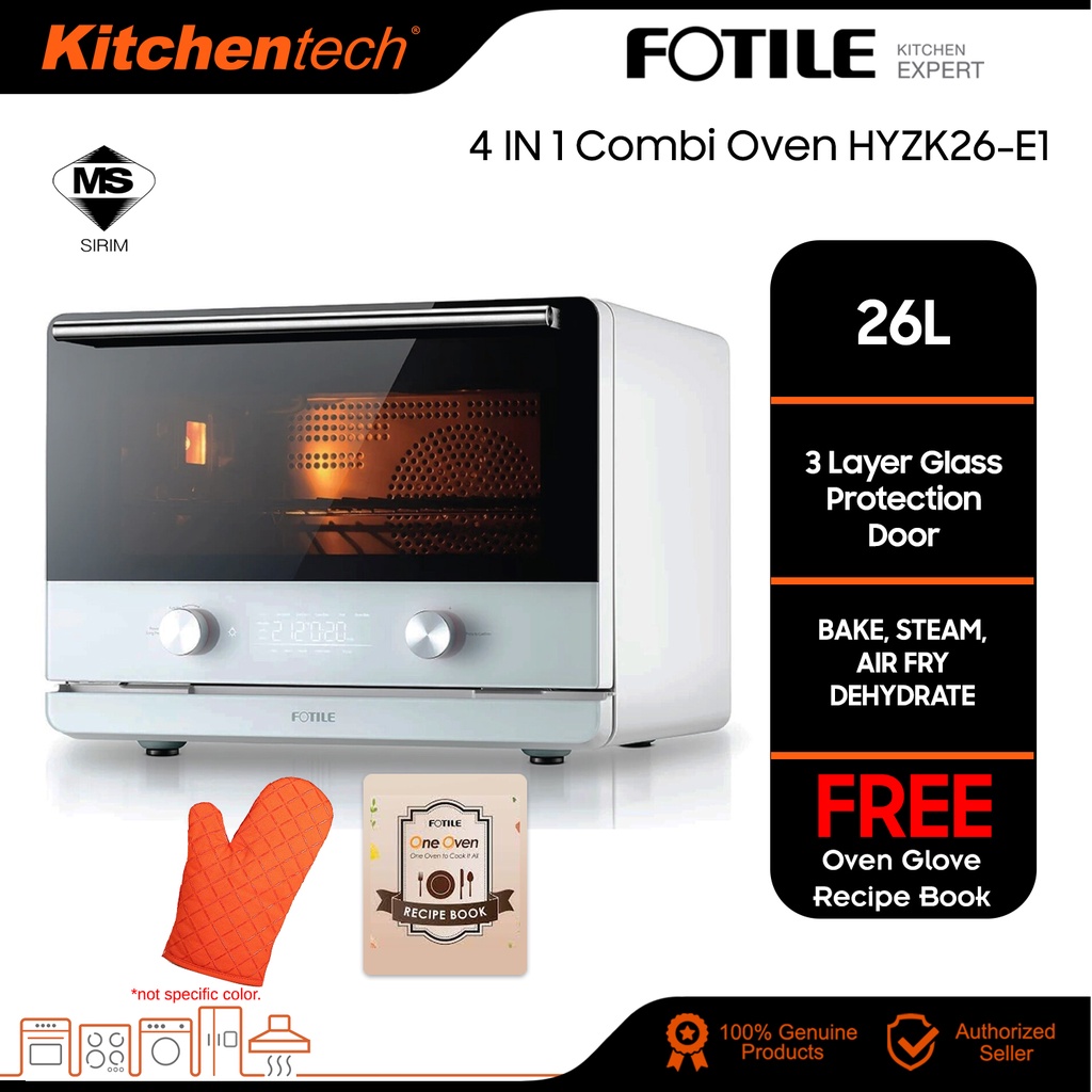 Fotile One Oven HYZK26-E1 4 in 1 Portable / Countertop Combi Oven 26L - (Steam, Bake, Air Fry, Dehydrate) HYZK26E1