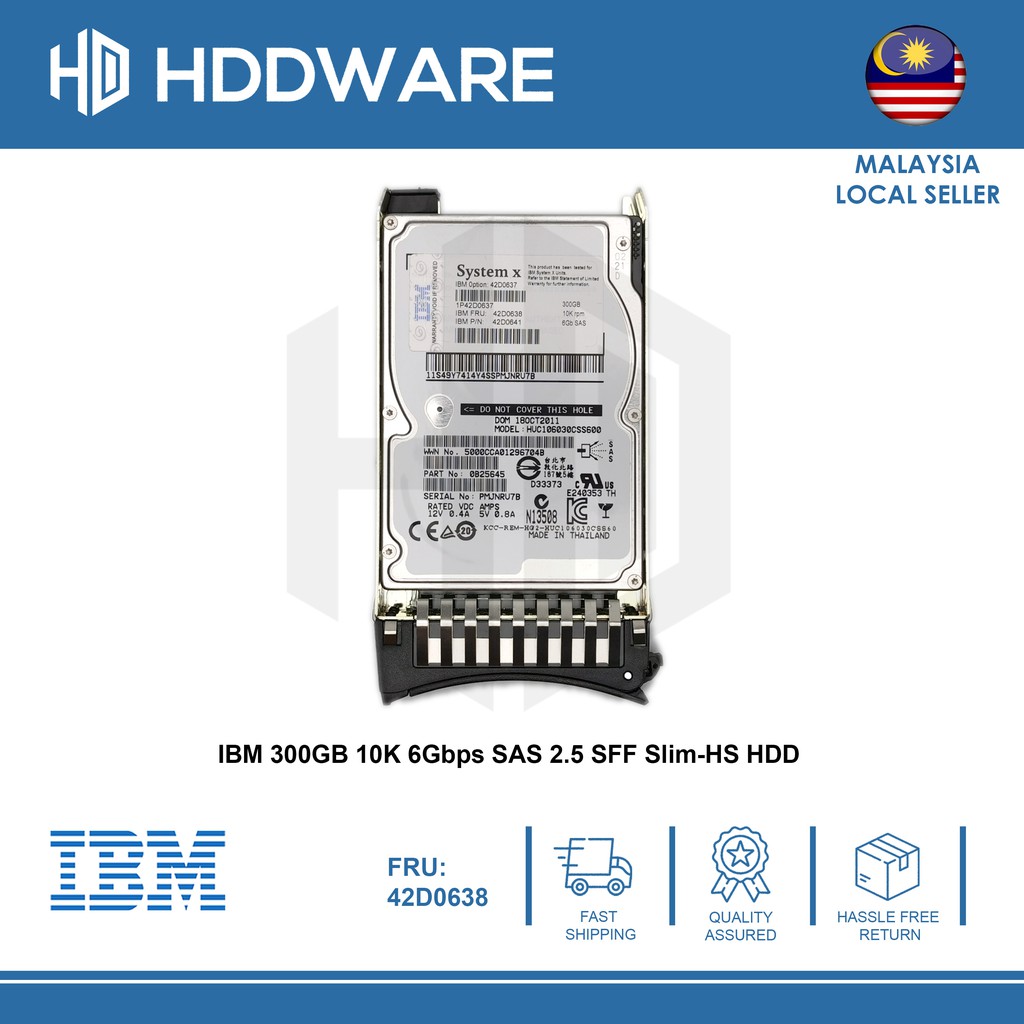 Ibm 300gb 10k 6gbps Sas 2 5 Sff Slim Hs Hdd 42d0637 42d0638 42d0641 Shopee Malaysia