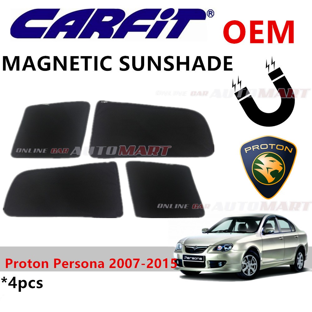 CARFIT OEM Magnetic Custom Fit Sunshade For Proton Persona Yr 2007-2015 (4pcs)