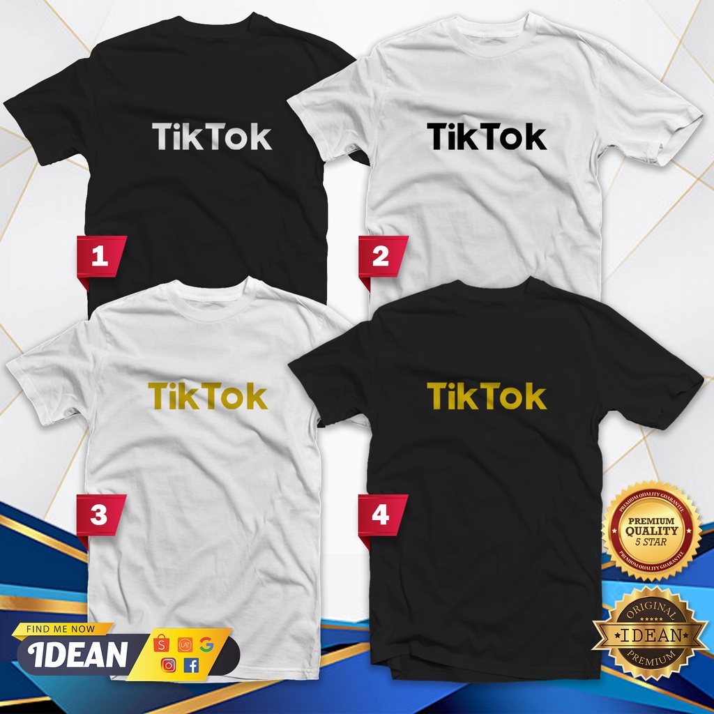 TlKTOK T-Shirt Men Women Cotton Baju Tshirt Murah kain sejuk lembut Sosmed Wear Kaos Streetwear Clothing apparel Tee