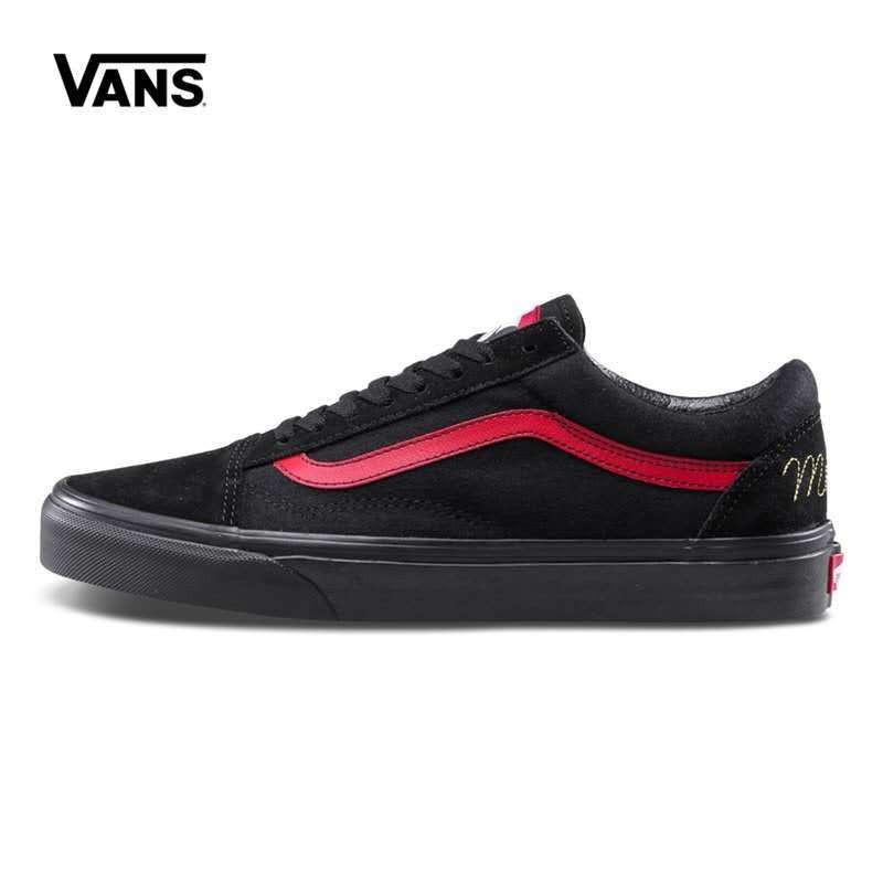 vans authentic black and red