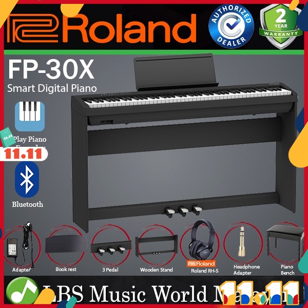 Roland Fp 30x Key Digital Piano Complete Package With Wooden Stand And 3 Sustain Pedal Fp30x Fp30 X Fp 30x Shopee Malaysia