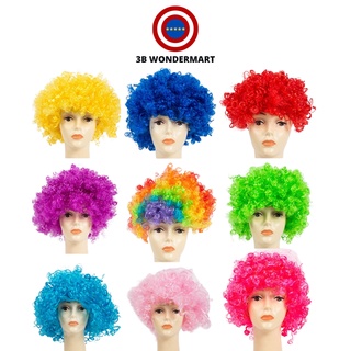 Novelty Afro Hair Wig Clown Curly Afro Circus Fancy Dress Hair Wigs Disco Costume Halloween