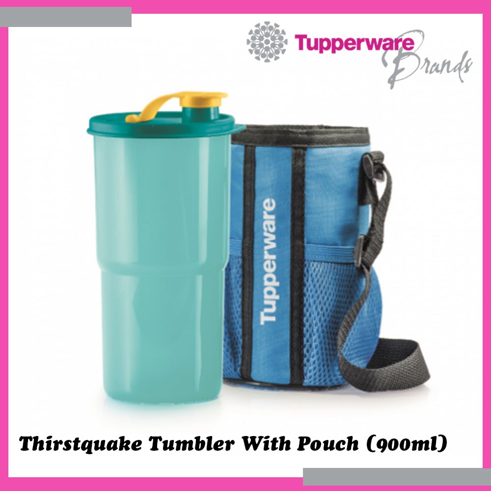 Tupperware Thirstquake Tumbler With Pouch 900ml On-the-Go Water Bottle