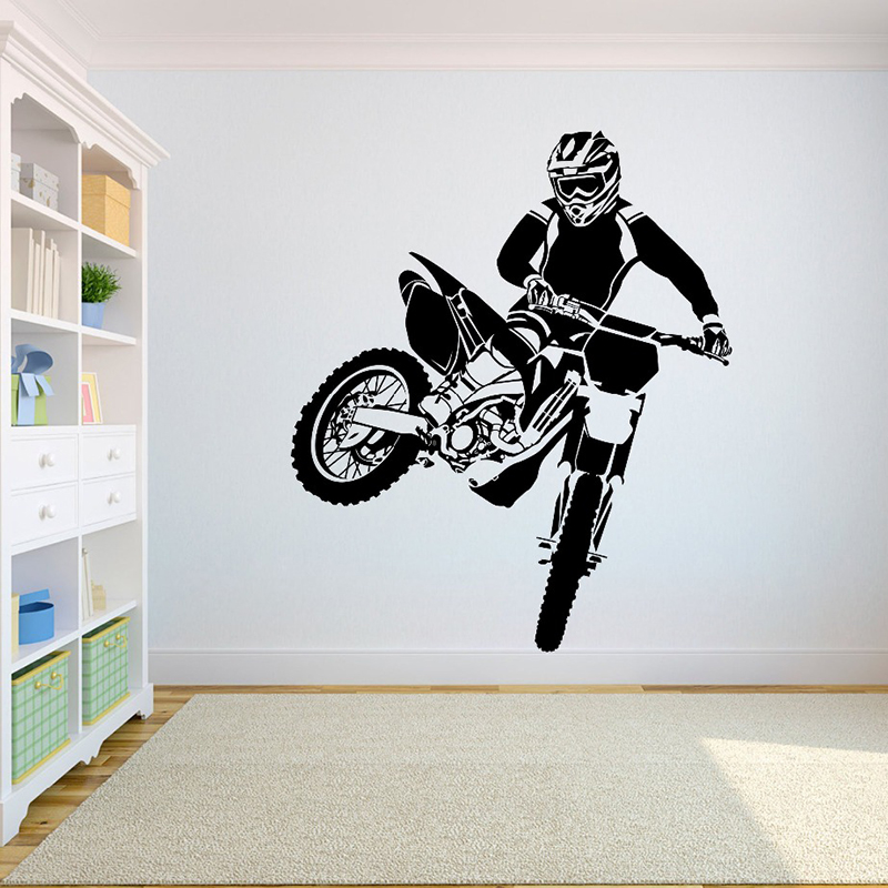 Wall Decal Motorcross Dirt Bike Sticker Bedroom Sport Dirt Bike Motorcycle  Boys Teenager Room Decoration | Shopee Malaysia